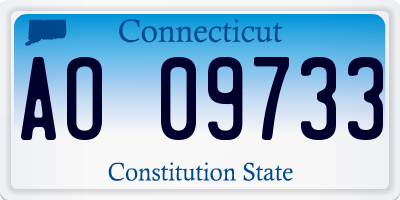 CT license plate AO09733