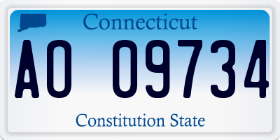 CT license plate AO09734