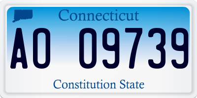 CT license plate AO09739