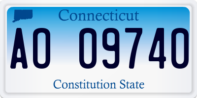 CT license plate AO09740