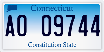 CT license plate AO09744