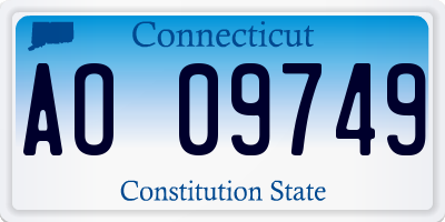 CT license plate AO09749