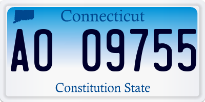 CT license plate AO09755