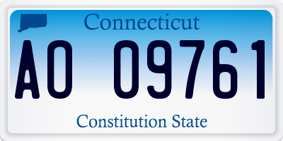CT license plate AO09761