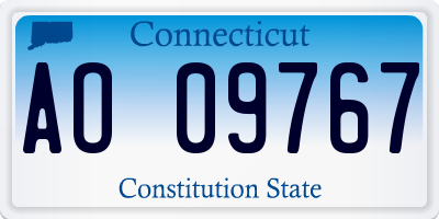 CT license plate AO09767