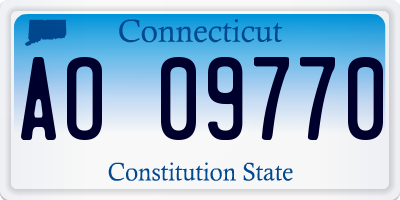 CT license plate AO09770