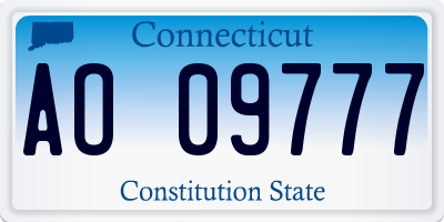 CT license plate AO09777