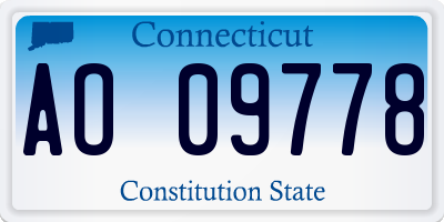 CT license plate AO09778