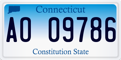 CT license plate AO09786
