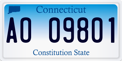 CT license plate AO09801