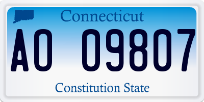 CT license plate AO09807