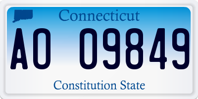 CT license plate AO09849