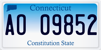 CT license plate AO09852