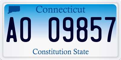 CT license plate AO09857