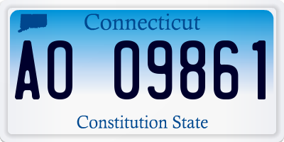 CT license plate AO09861