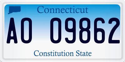 CT license plate AO09862