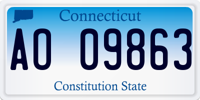 CT license plate AO09863