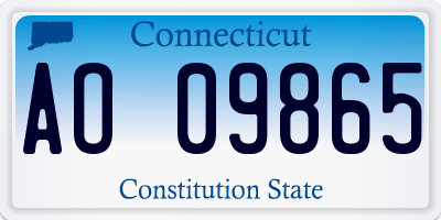 CT license plate AO09865