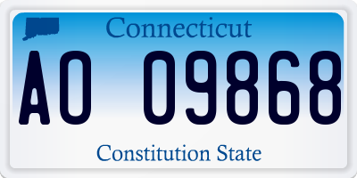 CT license plate AO09868