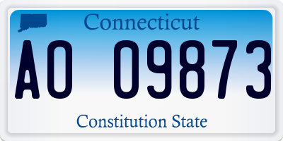 CT license plate AO09873