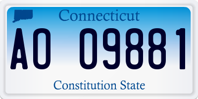 CT license plate AO09881