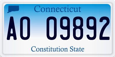 CT license plate AO09892