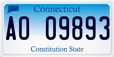 CT license plate AO09893
