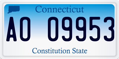 CT license plate AO09953