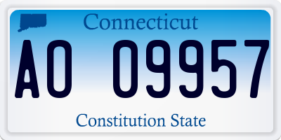 CT license plate AO09957