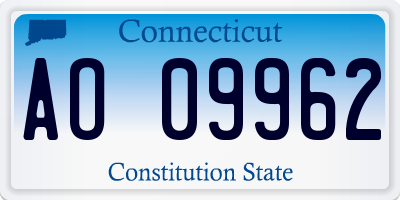 CT license plate AO09962