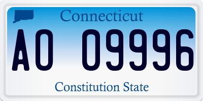 CT license plate AO09996
