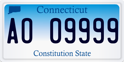 CT license plate AO09999