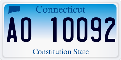 CT license plate AO10092
