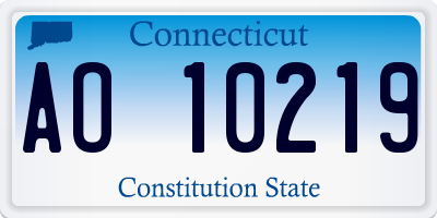 CT license plate AO10219