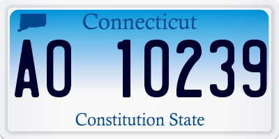 CT license plate AO10239