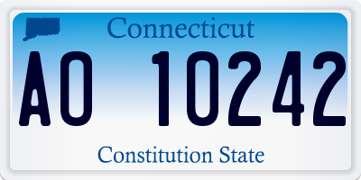 CT license plate AO10242