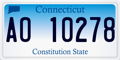 CT license plate AO10278