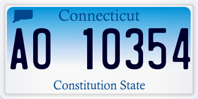 CT license plate AO10354