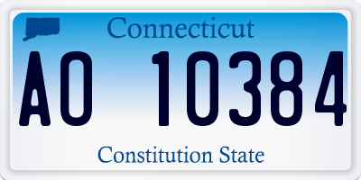 CT license plate AO10384