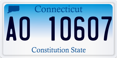 CT license plate AO10607