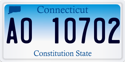 CT license plate AO10702