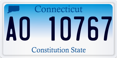 CT license plate AO10767