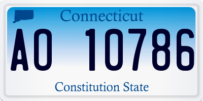 CT license plate AO10786