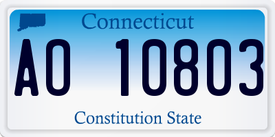CT license plate AO10803