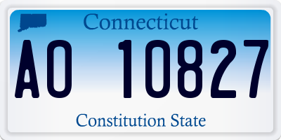 CT license plate AO10827