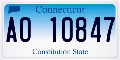 CT license plate AO10847