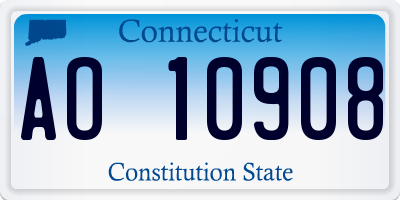 CT license plate AO10908