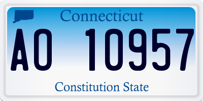 CT license plate AO10957