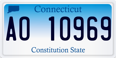 CT license plate AO10969