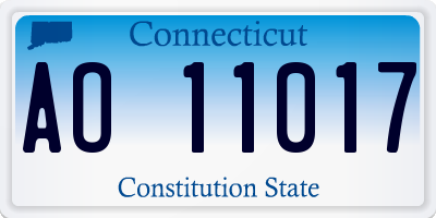 CT license plate AO11017